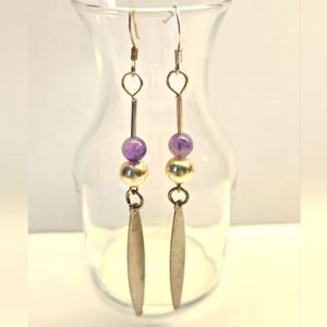 Long Beaded Fluorite Earrings